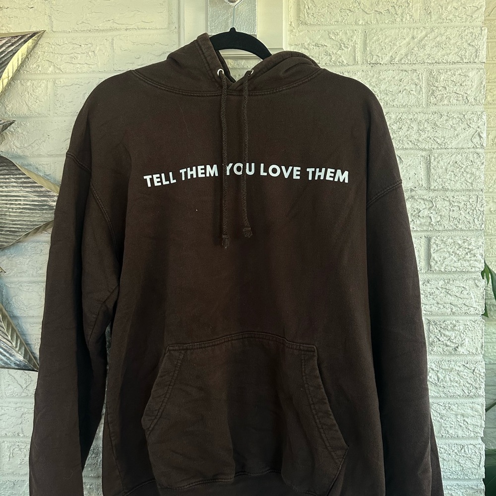 Brown Hoodie with Inspirational Text